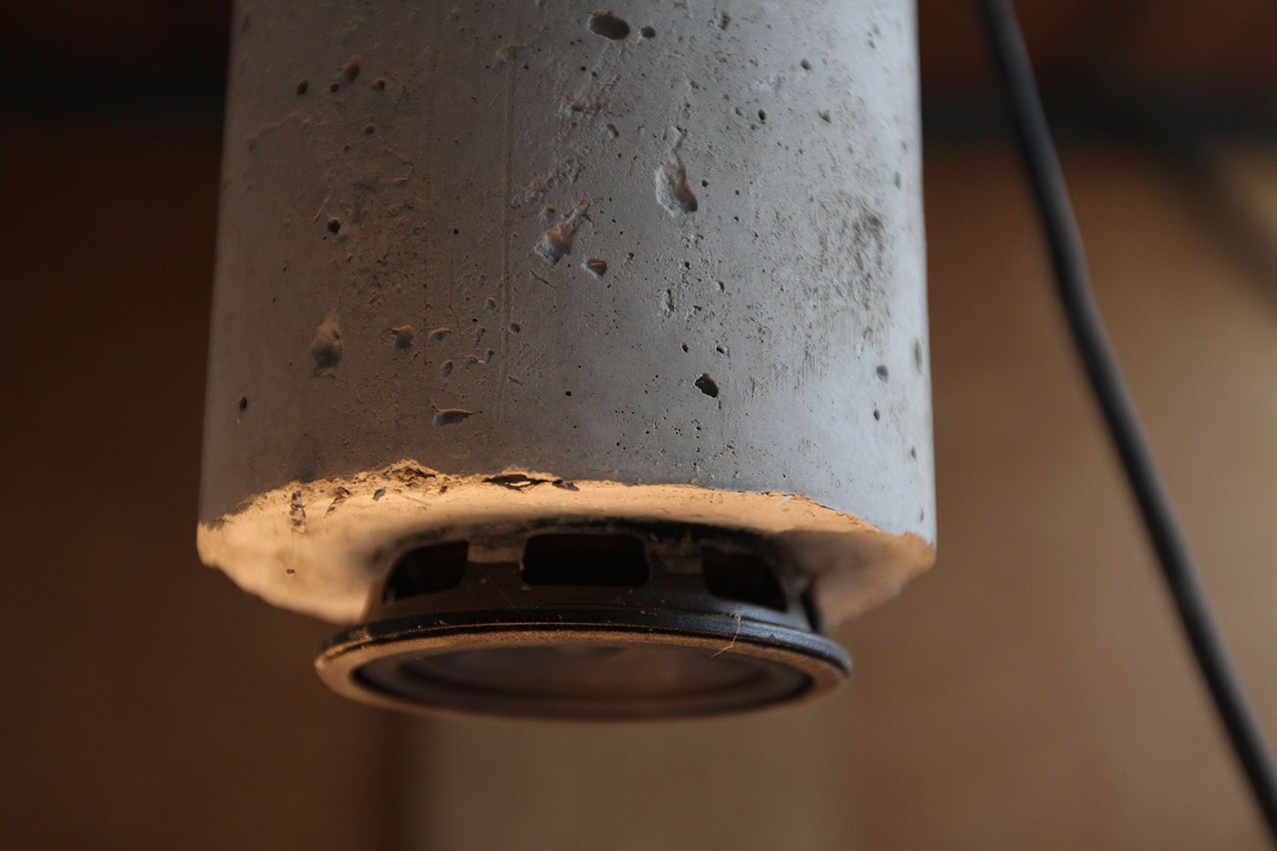 haut-parleur, béton, rond